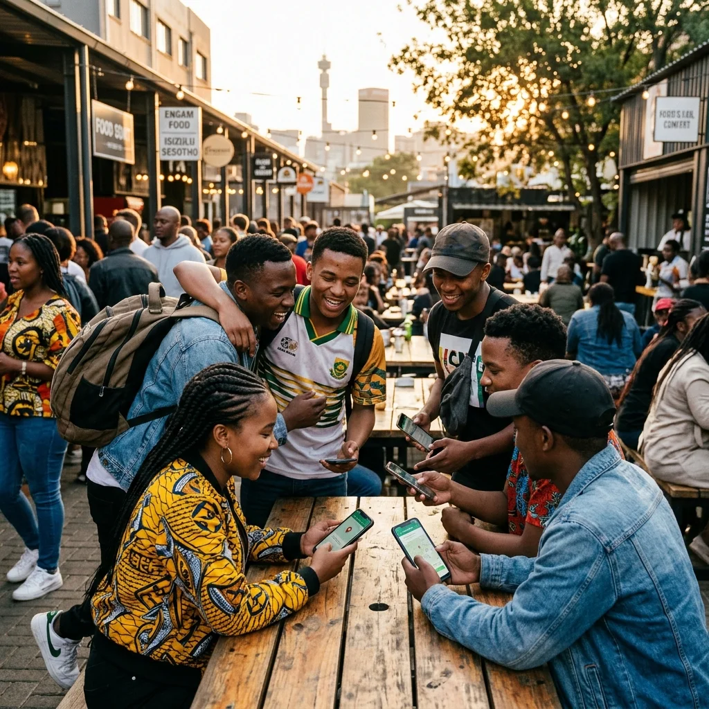 Group of friends meeting up in Johannesburg